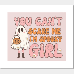 Funny Halloween Groovy Design You Can't Scare Me im Spooky Girl Gift idea Posters and Art